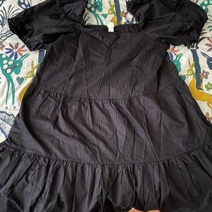 H&M Black Puff Sleeve Dress
